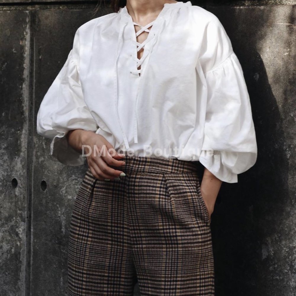 Houndstooth wool pants